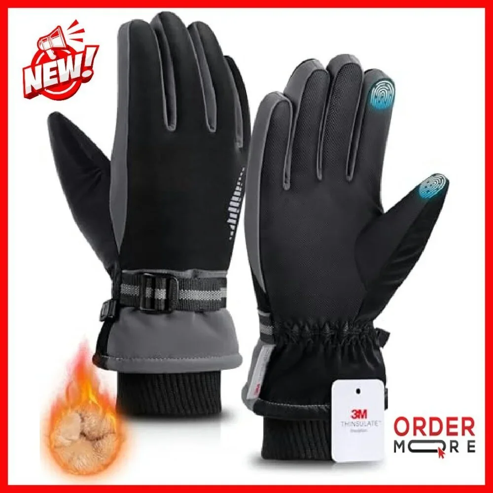 3M Thinsulate Thermal Ski Gloves Waterproof Touchscreen Unisex Cold Weather